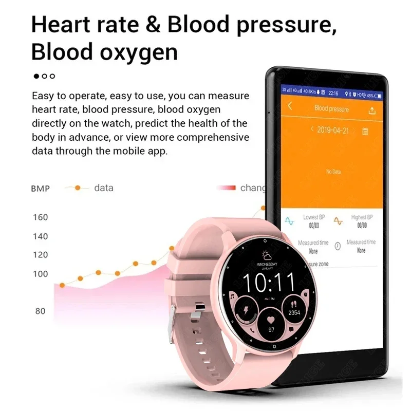 2024 Nieuwe Slimme Horloge Vrouwen Mannen Dame Gift Fitness Bluetooth Oproep Hartslagmeter Waterdichte Smartwatch Sport Voor IOS Android