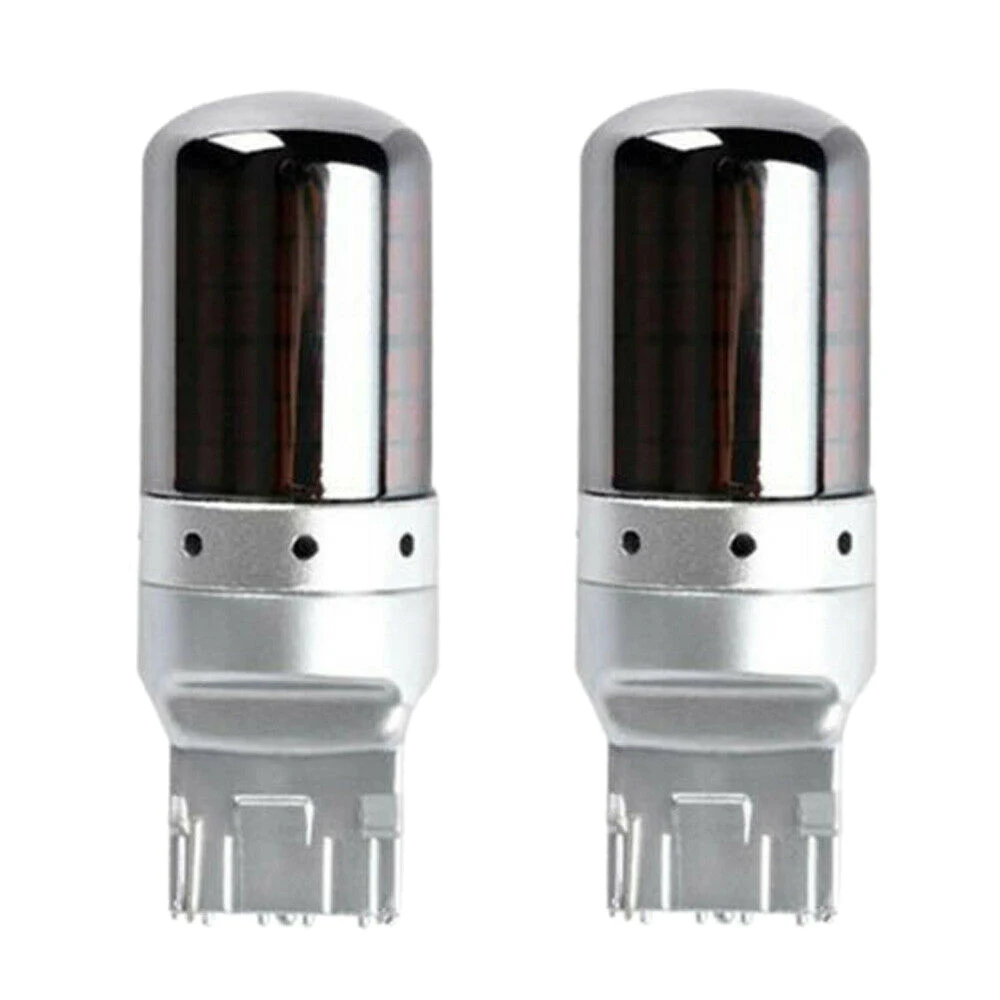 2Pcs Chrome 7440 T20 144SMD Amber Canbus Error Free LED Lamp Bulb Turn Signal Light