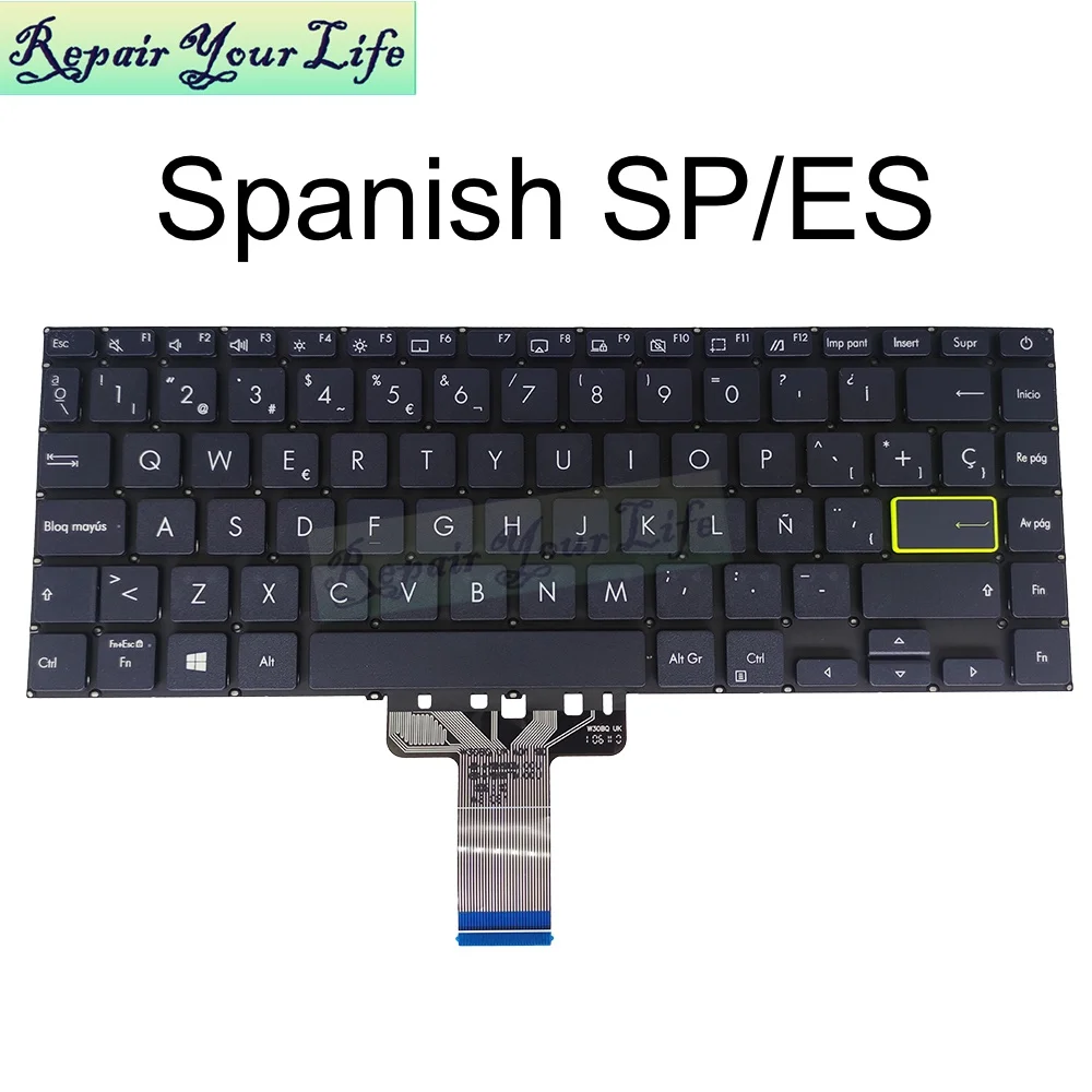 Imagem -05 - Teclado Latino e Espanhol para Asus Vivobook S14 X421 S433 X421da X421fa X421ua X421ep X421eq X421e X421ea M433 M433da M433ia