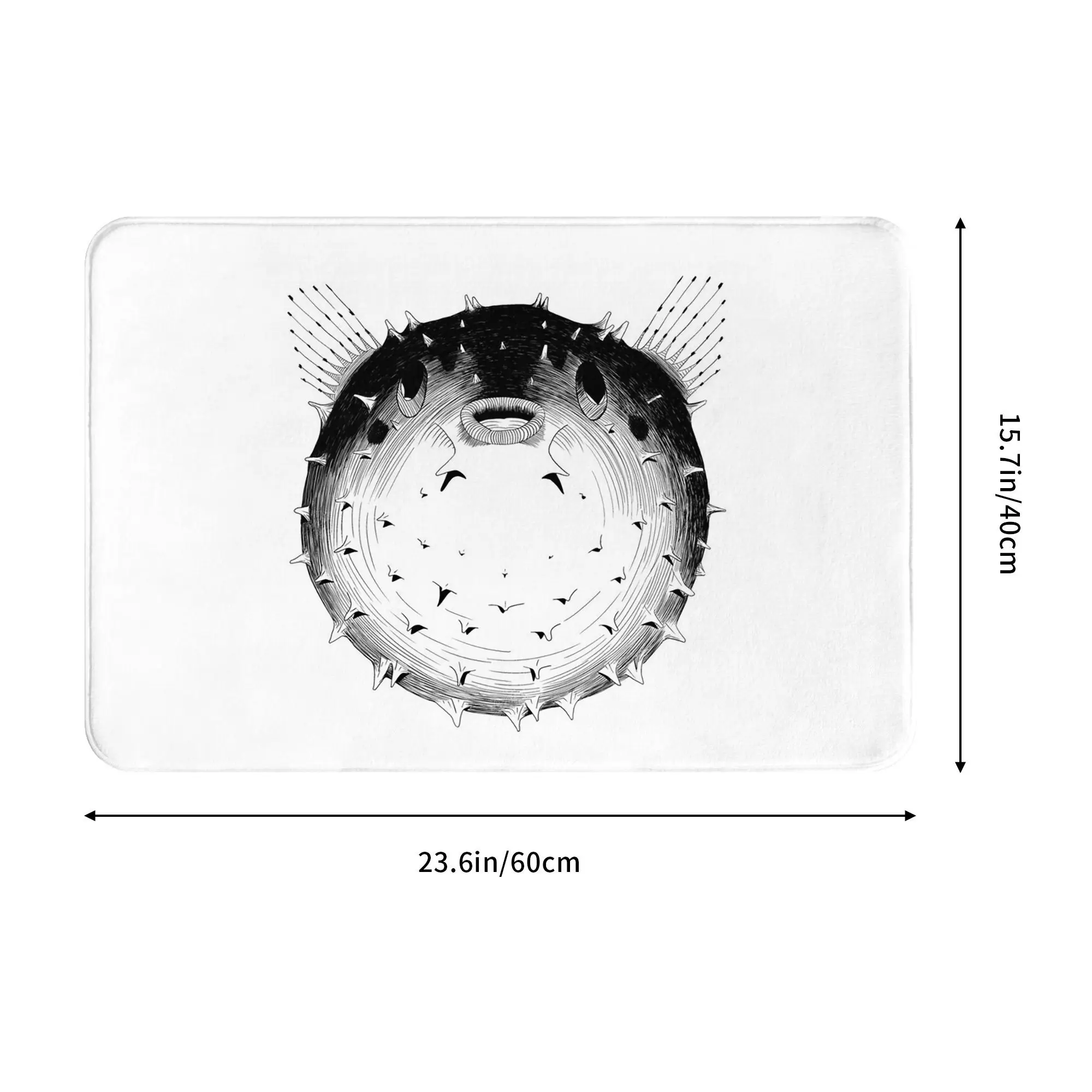 Puffer fish Non-slip Doormat Floor Mat Sand Scraping Carpet Rug for Kitchen Entrance Home Balcony Footpad Mats