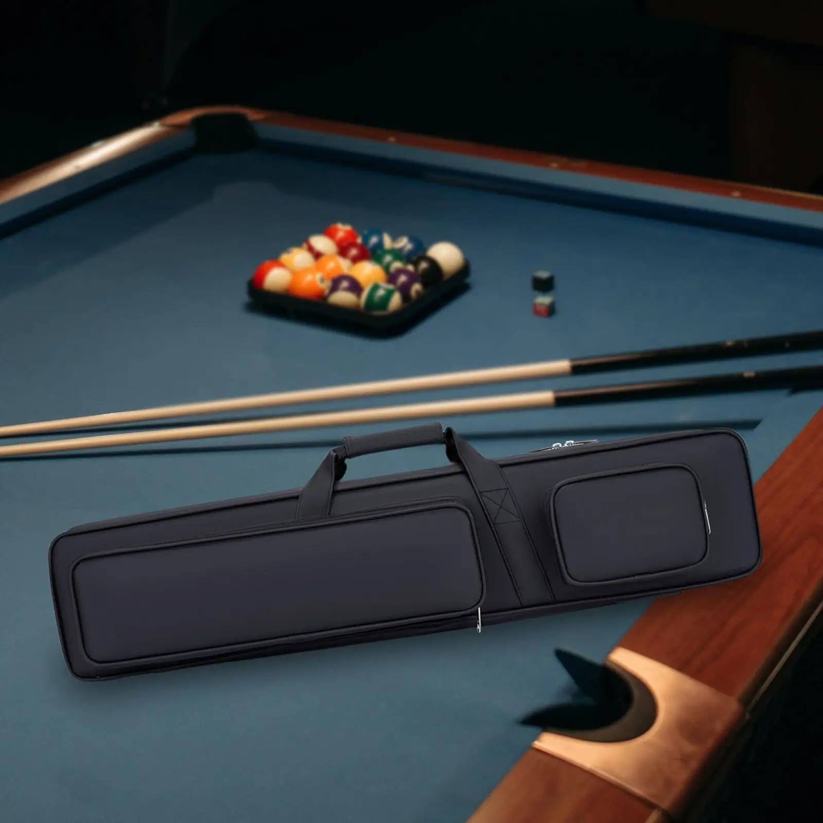 

Billiards Sticks Holder Bag Snooker Shoulder Bag 1/2 Cue Case Waterproof Pool Cue Carry Case Storage Pouch for Men Beginners