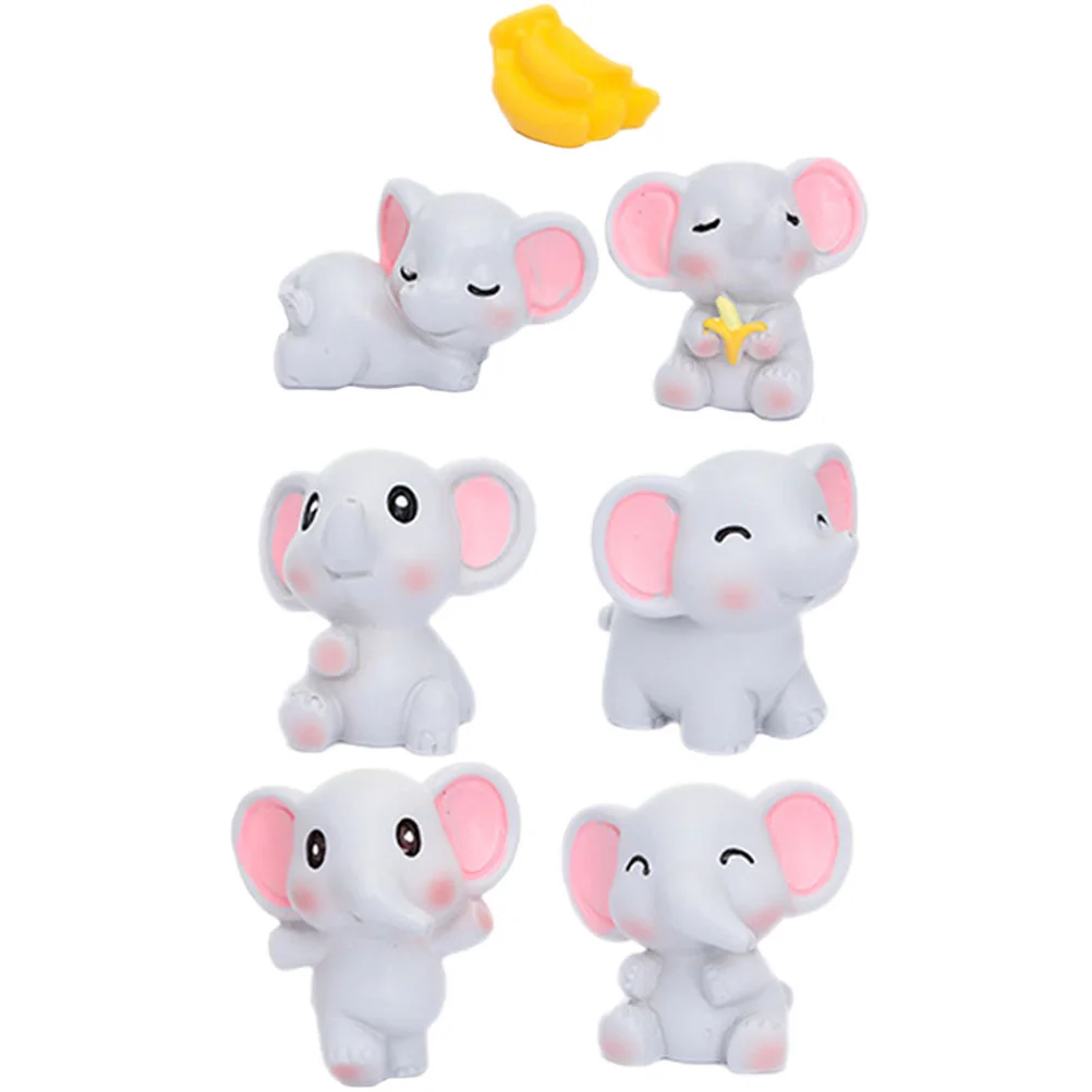 Decorative Cartoon Elephant Mini Resin Animal Lovely Ornament Toys Shape Office