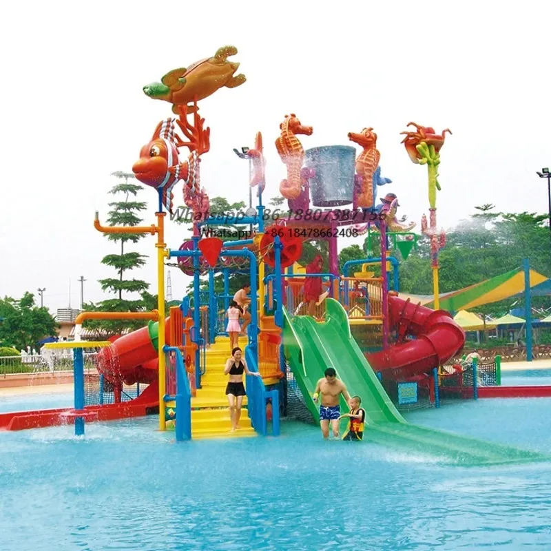 COWBOY Fiberglass Slide Water Park Water House and Water Play Area Amusement Equipment Supplier