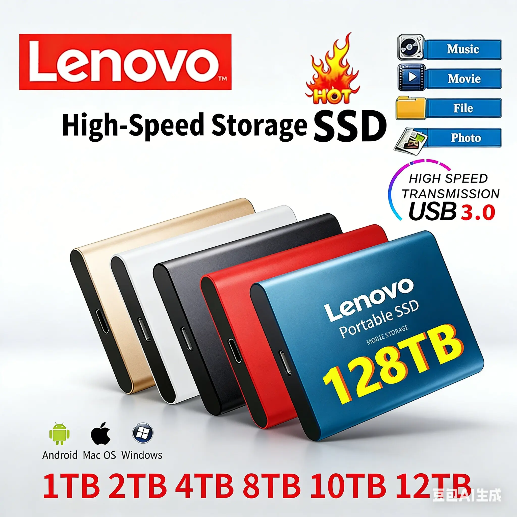 

Высокоскоростной внешний жесткий диск Lenovo 500 ГБ, 2 ТБ, 4 ТБ, 8 ТБ, USB 3.1 SSD, 2,5 дюйма, портативный SSD, 256 ТБ, для ноутбука, PS4
