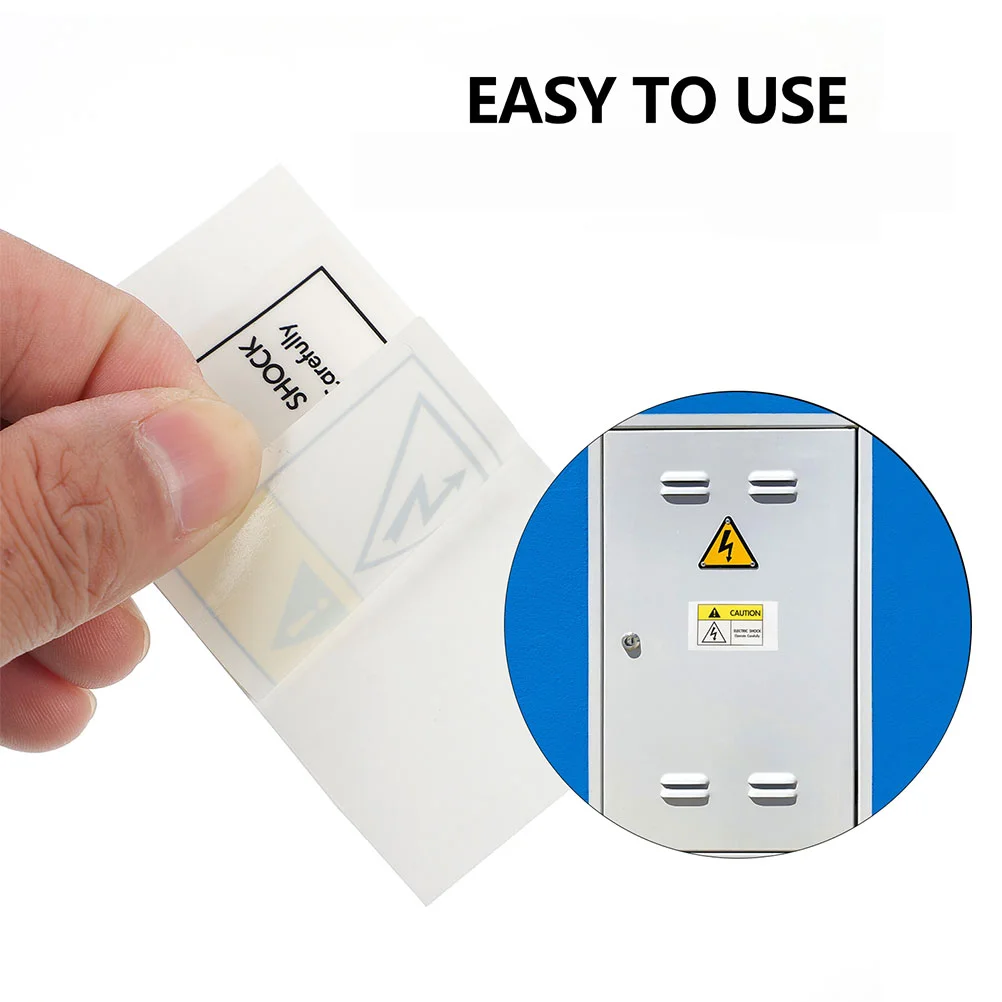 2 Pcs Logo Stickers Sign High Voltage Danger for Warning Pp Electric Shocks Decals