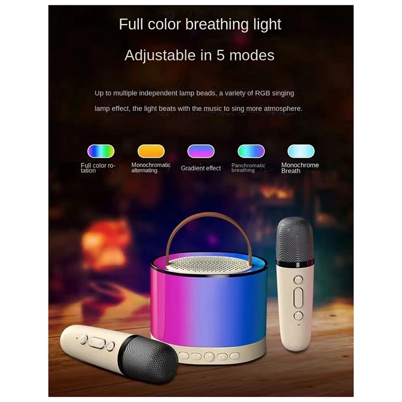 أفضل آلة كاريوكي صغيرة مع 2 ميكروفونات لاسلكية، مكبر صوت بلوتوث محمول