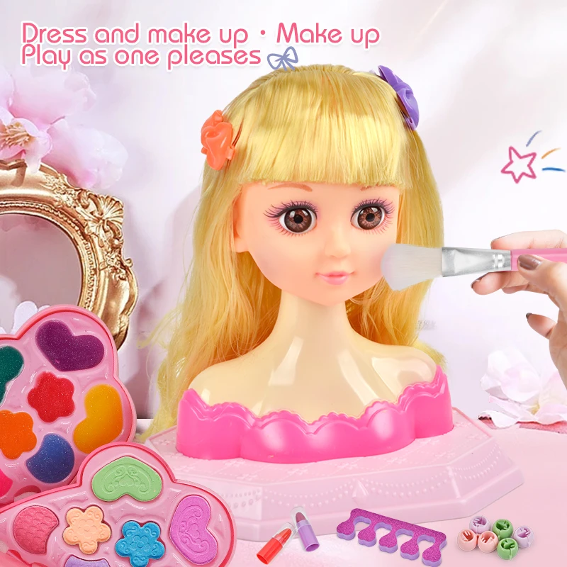

Pretty blonde doll toys for children, doll model dolls, DIY hair braiding practice, hairdresser role-playing toys, birthday gift