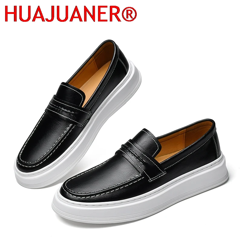 

Genuine Leather Men Casual Business Shoes Fashion Men Loafers Breathable Walking Shoes Lightweight Slip-on Driving Footwear