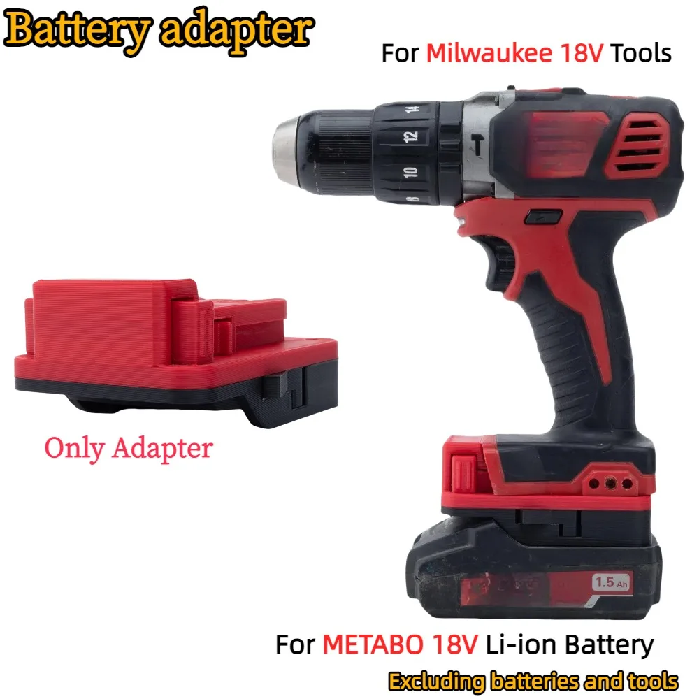 

Battery Adapter/Converter for METABO 18V Li-ion Battery TO Milwaukee 18V Cordless Power Tools Accessory(Only Adapter)