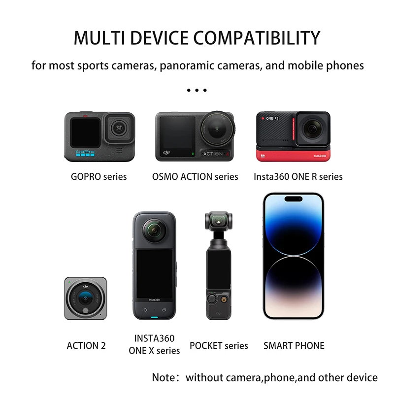 Para GoPro 13/Insta 360 AcePro/X4 3/DJI Action 3/4/5 Pro/Bolsillo 3 cámara Smartphone Kit de montaje de soporte de cuello magnético de liberación rápida