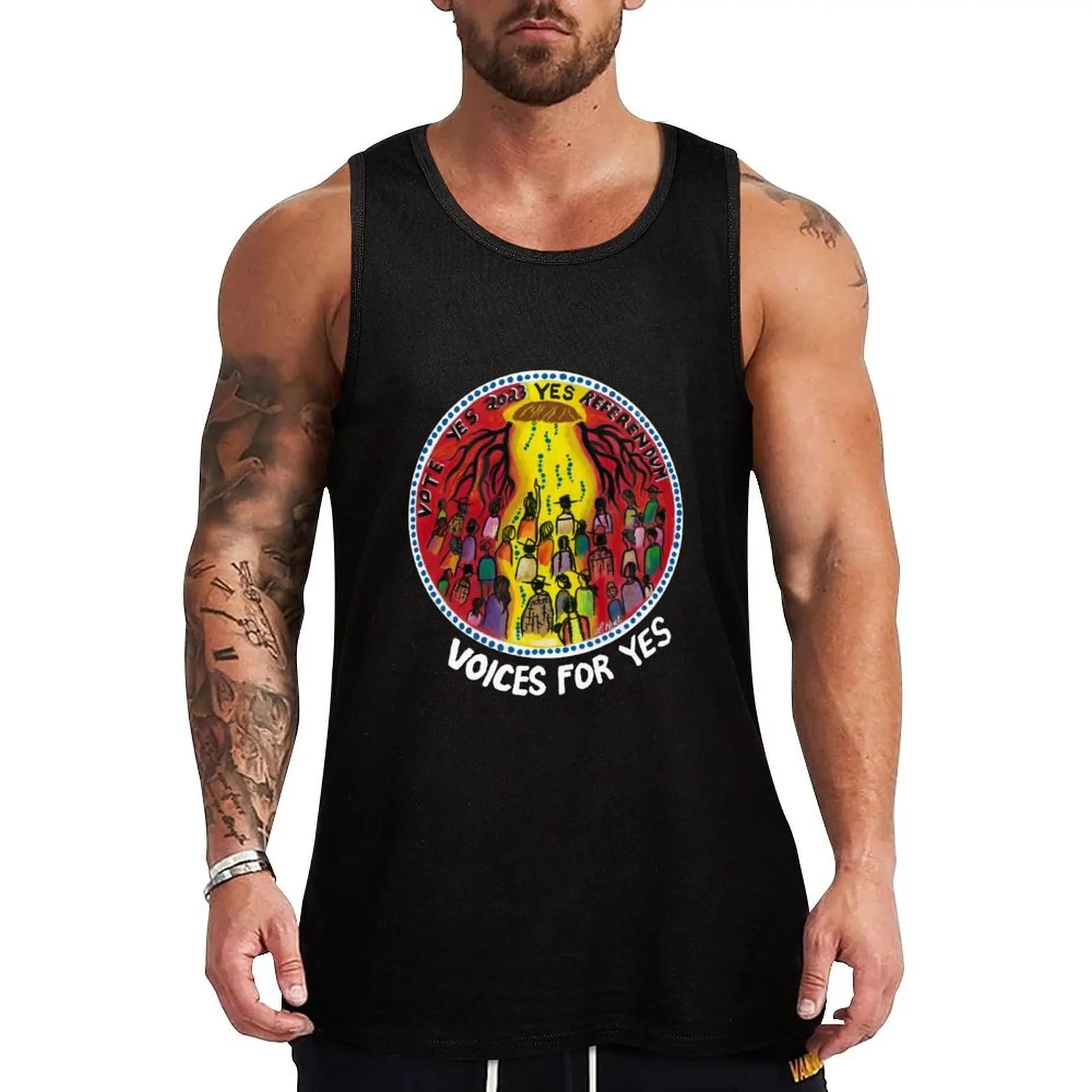 

Voices4YES - white text logo Tank Top summer clothes men 2025 best selling products Working vest Short sleeve