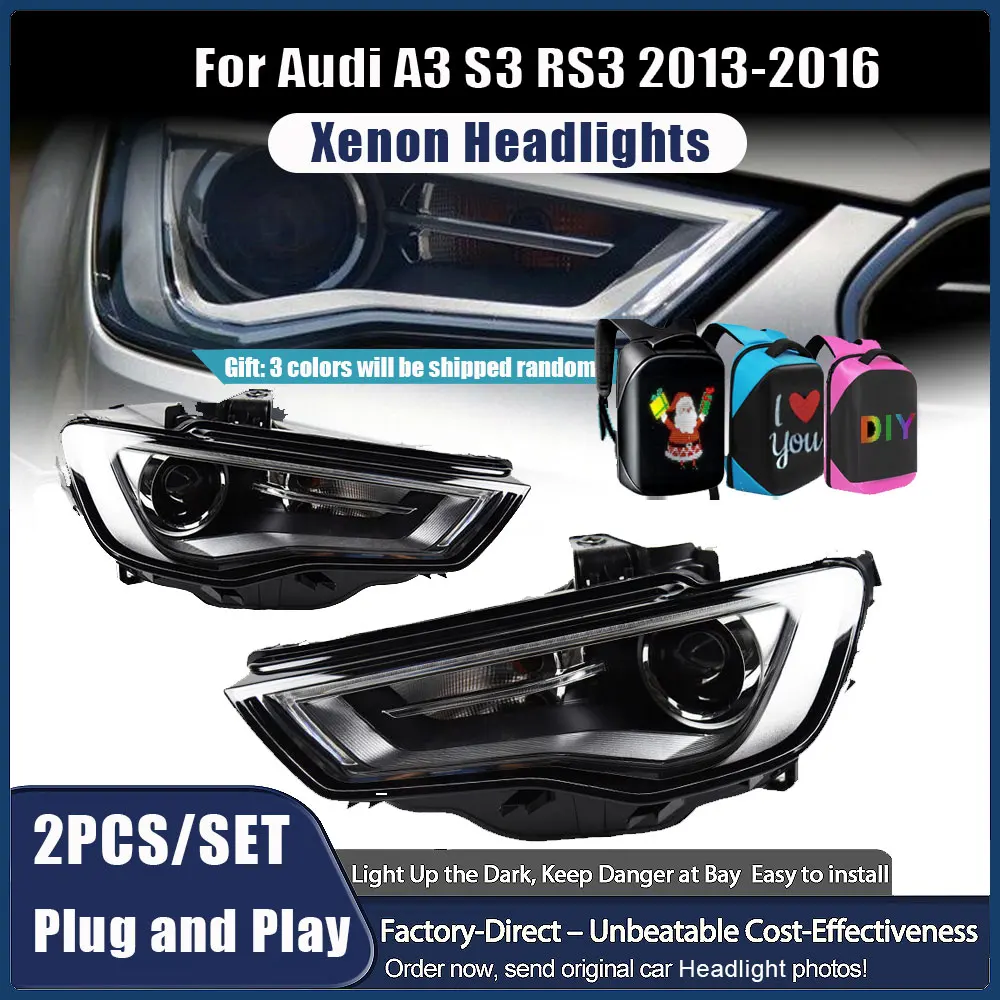 

Автомобильная HID ксеноновая фара в сборе OEM8V0941005C 8V0941006C Передняя лампа светодиодная DRL Автоматическая система освещения для Audi A3 2014-2016