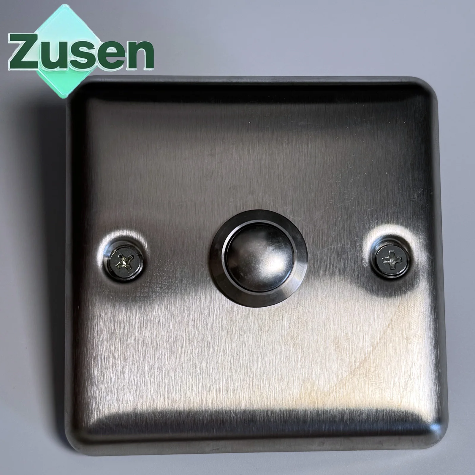 Zusen 19mm Strength Door Bell Stainless Steel Push Button Switch with Panel 86*86