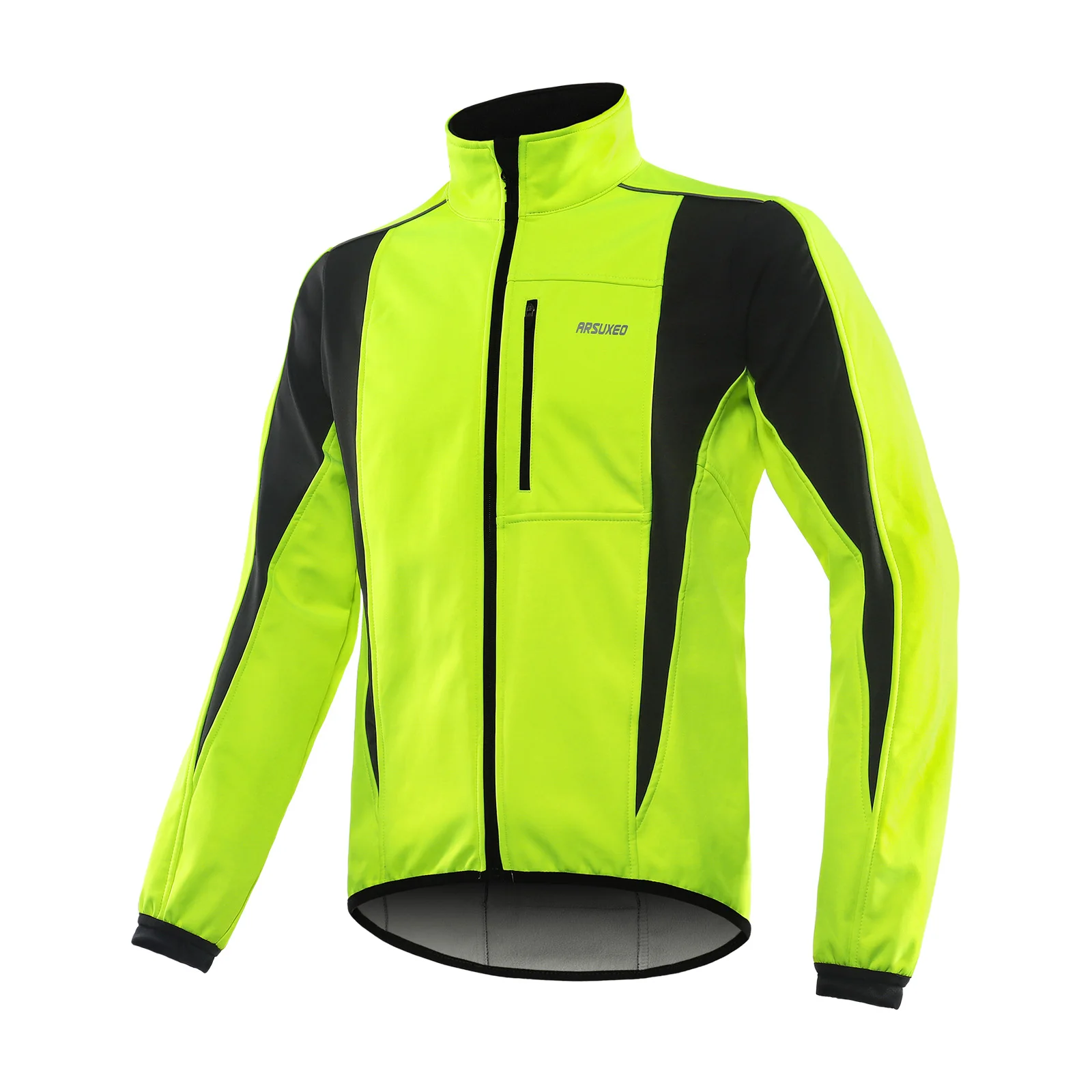 ARSUXEO Men's Cycling Jacket Winter Windbreaker Running Hiking Bike Coat Thermal Fleece Golf Softshell Windproof Waterproof