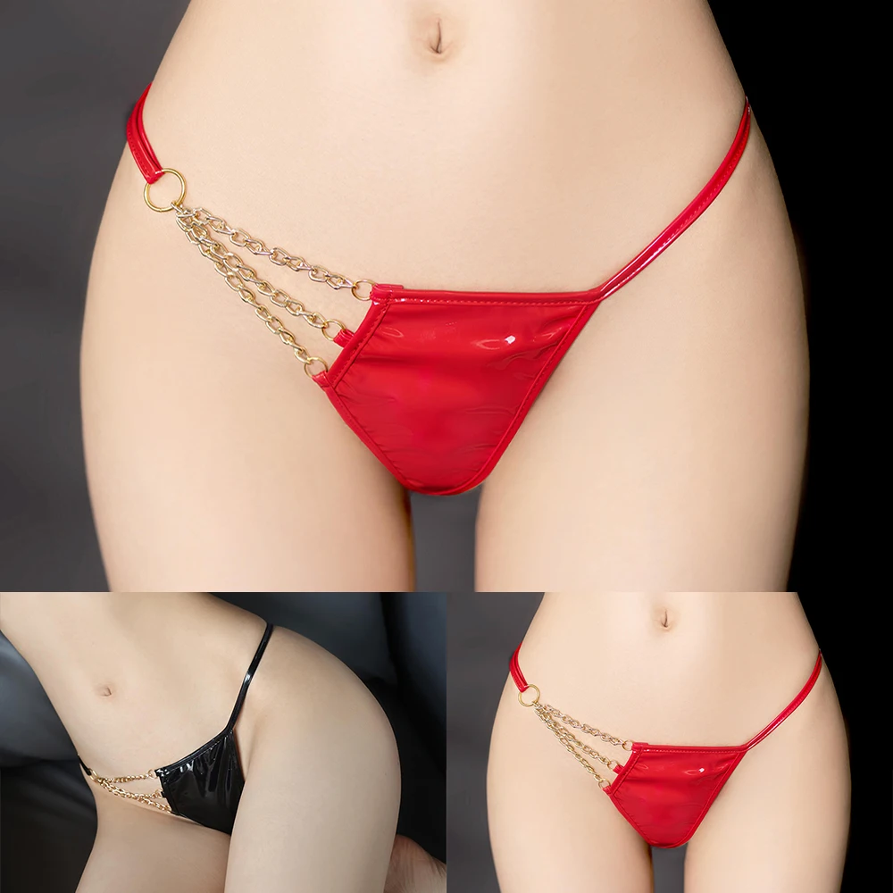 

Women PU Thong Sexy Women's Low Waist Thong G string PU Panties Lingerie Underwear T back Make a Bold Statement!