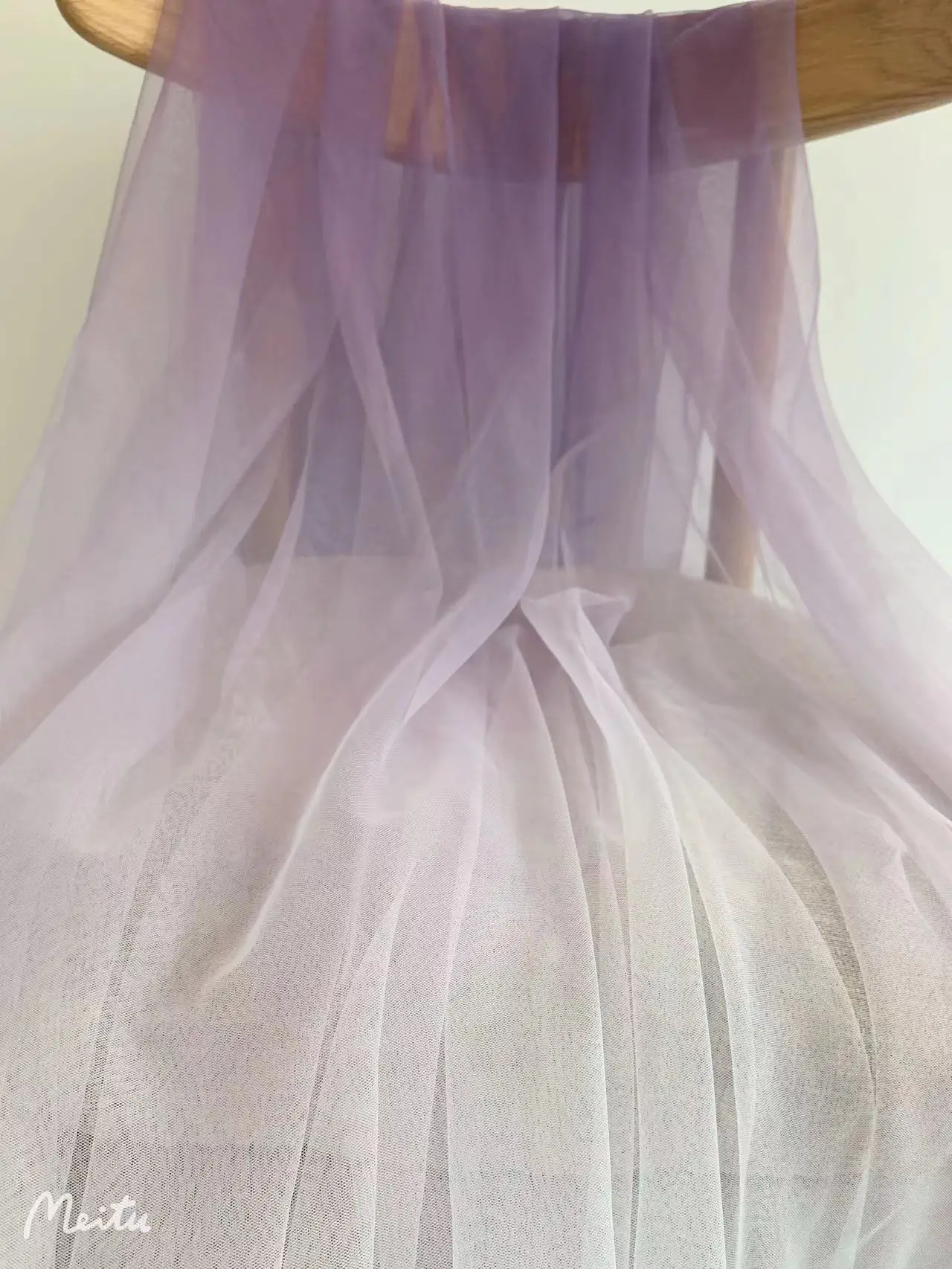 10 Yards Gradient Dip Dye Tulle Lace Fabric Ombre Colors Purple to Off White Ramp for Haute Wedding Dress,Bridal Skirt