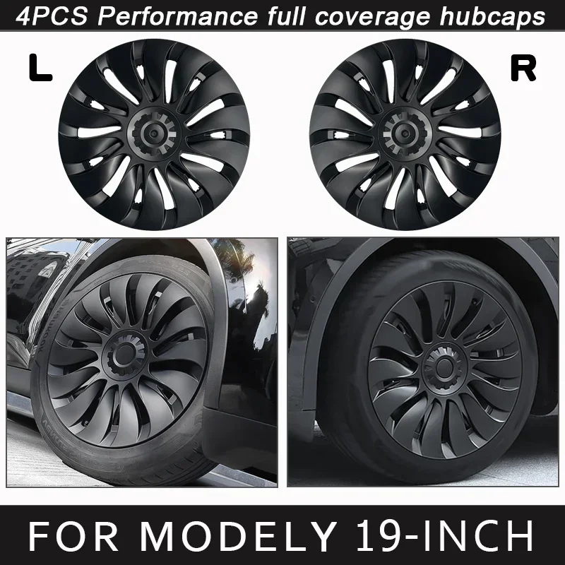 4PCS Hub Cap for Tesla Model Y Performance Full Rims Cover Wheel Cap 19-Inch Hubcap for Gemini  Accessories Wheel Parts2018-2024