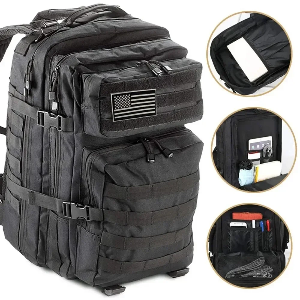50L Army Military Tactical Backpack Men\'s Travel Large Capacity Rucksacks Men Waterproof Outdoor Sports Multi-functional Bags