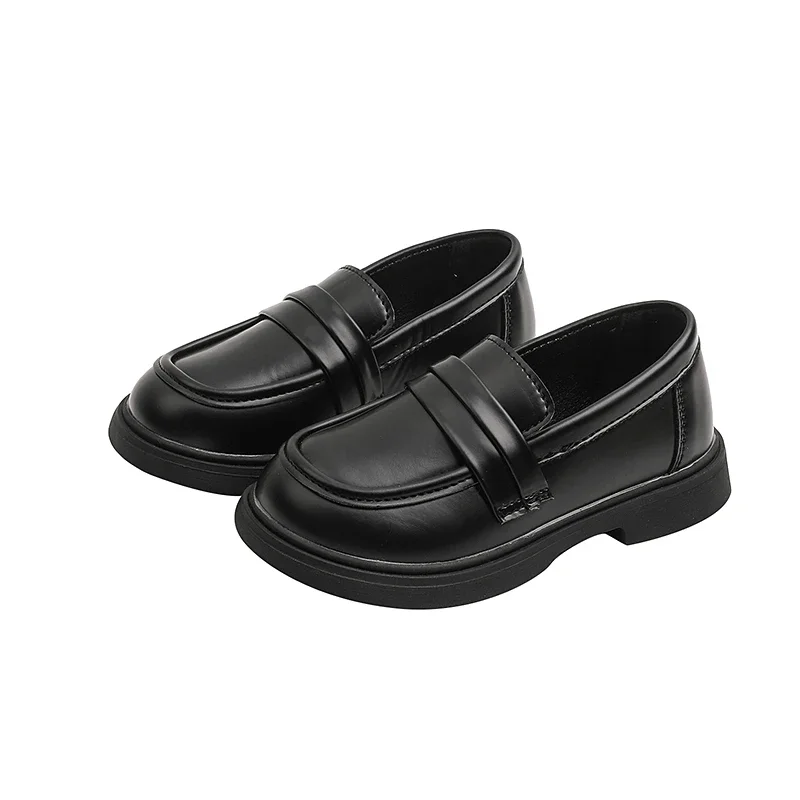 Girls Loafers Round-toe Children Fashion Princess Leather Shoes for Party Wedding Boys Kids Uniform School Shoes Soft All Match