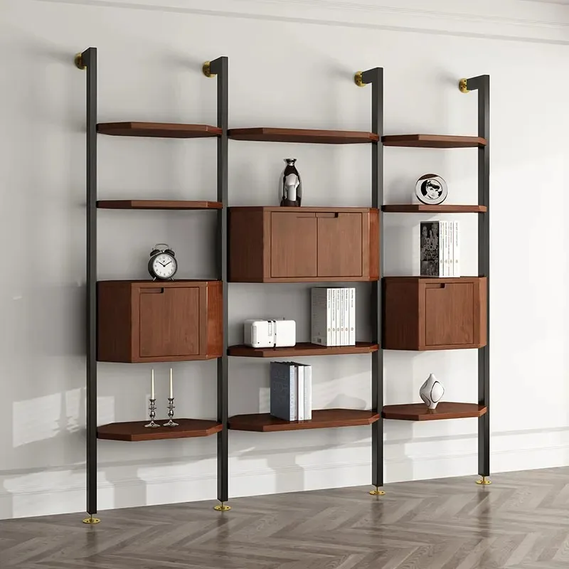 JA-8 Wall-mounted Bookshelf, Multi-layer Storage Rack, Popular Floor-standing Home Living Room Simple Iron Cabinet