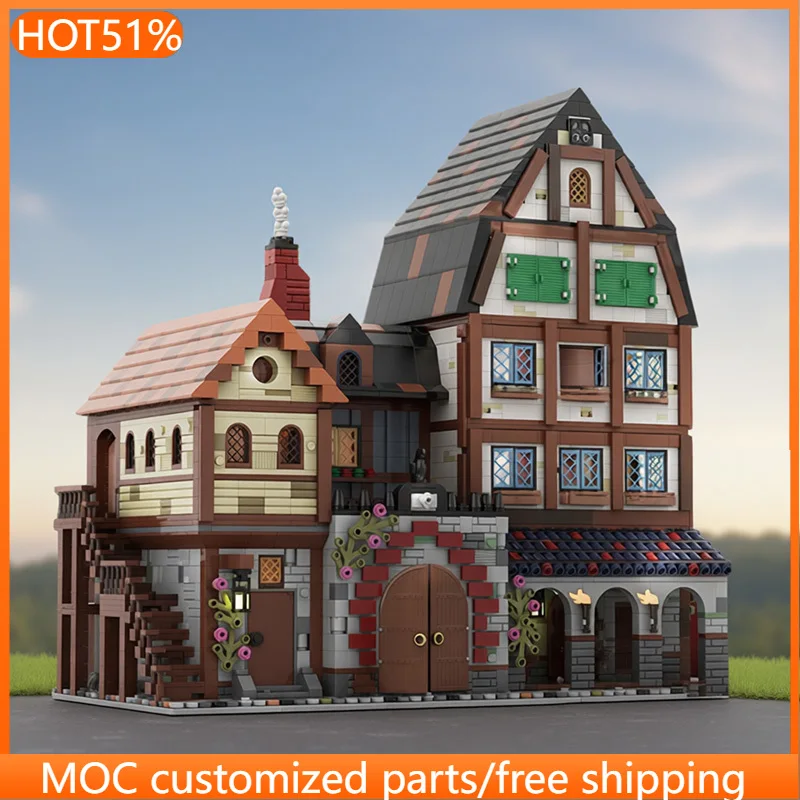 

4001 PCS Urban FrenchHouse#2 MOC Customize Modular Building Block Creative Design Educational Learning DIY Boy Holiday Toy Gifts