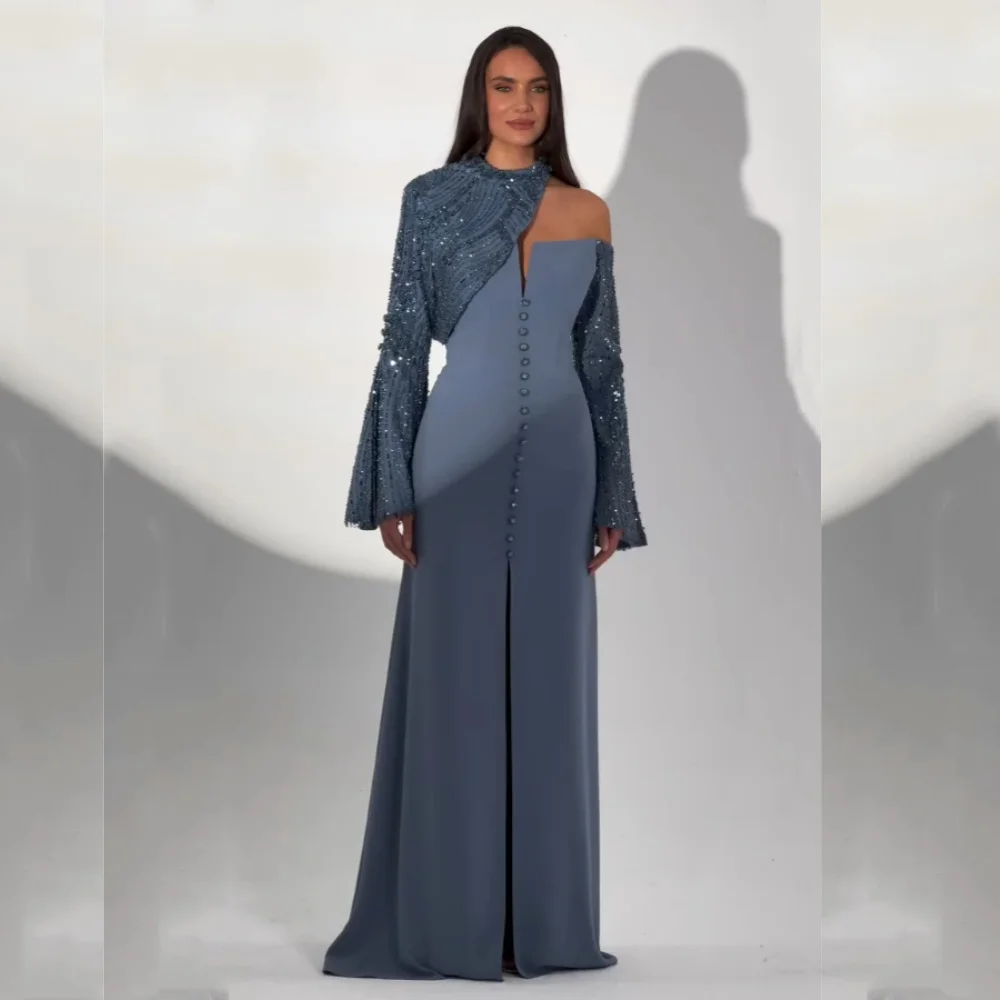 Customized Glitter Chic Trumpet Long Dresses Formal Luxury Women's Evening Gowns Bespoke Occasion Prom Elegant Party Dress