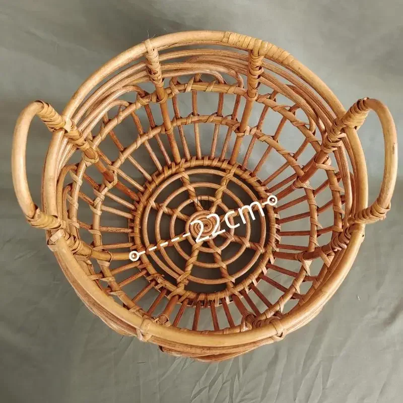 Cestino retrò intrecciato a mano Puntelli per foto per bambini - Giocattolo assistito in studio di tiro in posa per neonati Regalo perfetto per la fotografia infantile della ragazza del ragazzo