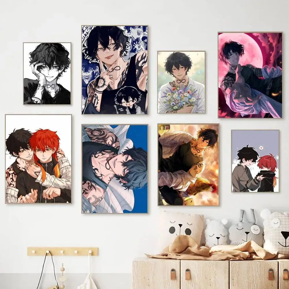 Y-Yamato Comics E-Endo Poster Fancy Wall Sticker for Living room bar retro decorative painting room