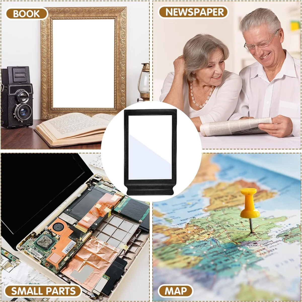 1/2PCS Handheld Page Magnifying Glass Flexible 3X Reading Aid Lens Ultra Thin Bookmark Flat Magnifier A4 for Elderly Reading