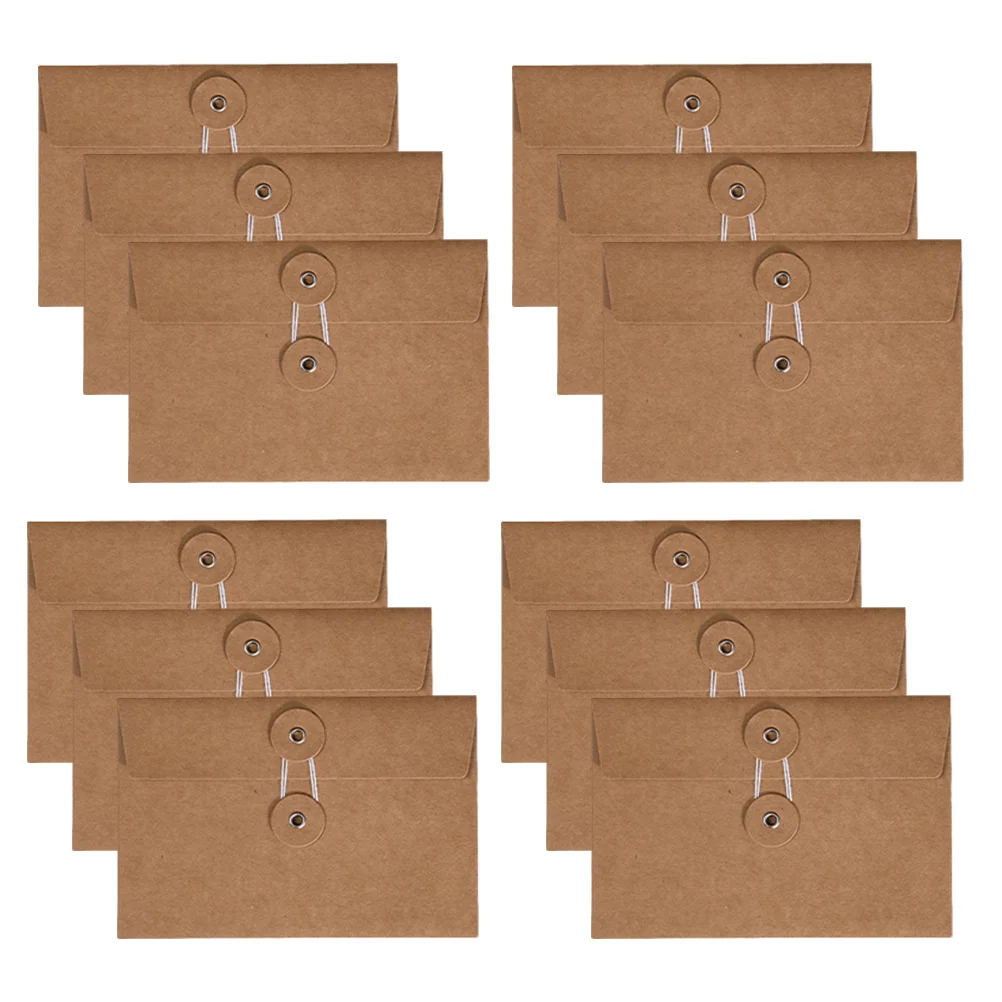24 stücke Kraft Umschläge Blank Büro Schreibwaren Lagerung Beutel Für Brief Schreiben Datei Organisation Wicklung Seil Design Einfache