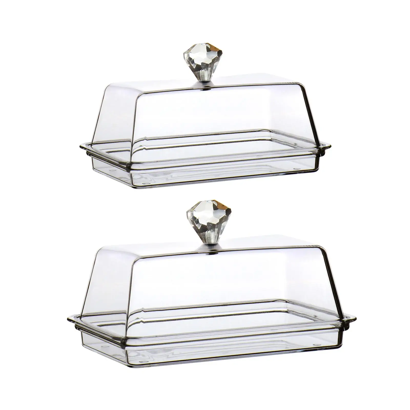 Clear Butter Dish with Cover Container Kitchen Accessories Dinnerware Butter Holder Cheese Server Storage Keeper Tray