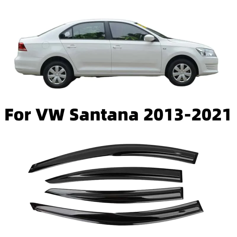 For VW Santana Sedan 2013-2021 Car Accessories Window Visors Rain Sun Guard Vent Wind Deflector Weathershield Slim Moulding Trim