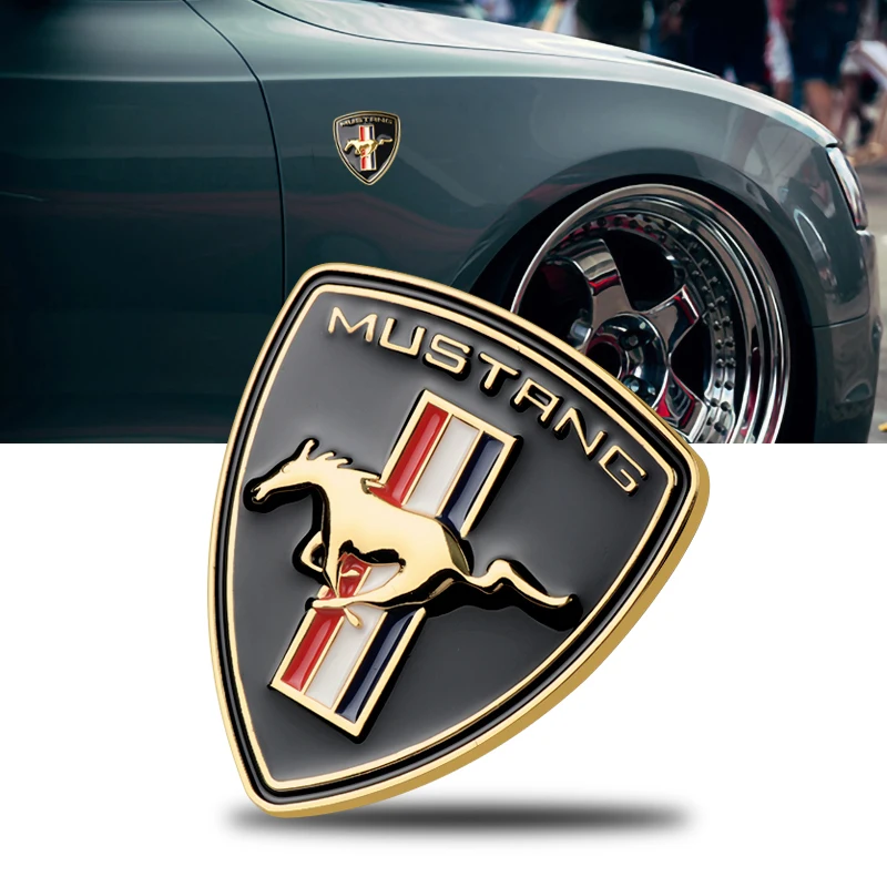 1pc 3D Mustang Logo shield Metal Stickers Badge Emblem Decal Car Sticker For ford fiesta Transit Focus MK4 Fiesta ST Line Escape