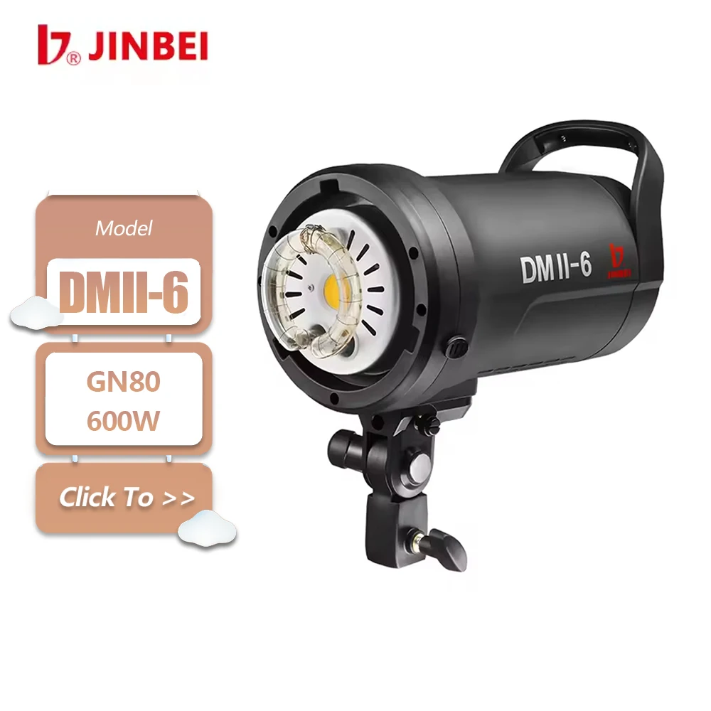 

JINBEI DMII-6 600W GN80 5500K Daylight Photograph Flash with Built-in Easycap Function JINBEI 2.4GHz Wireless System LCD Display