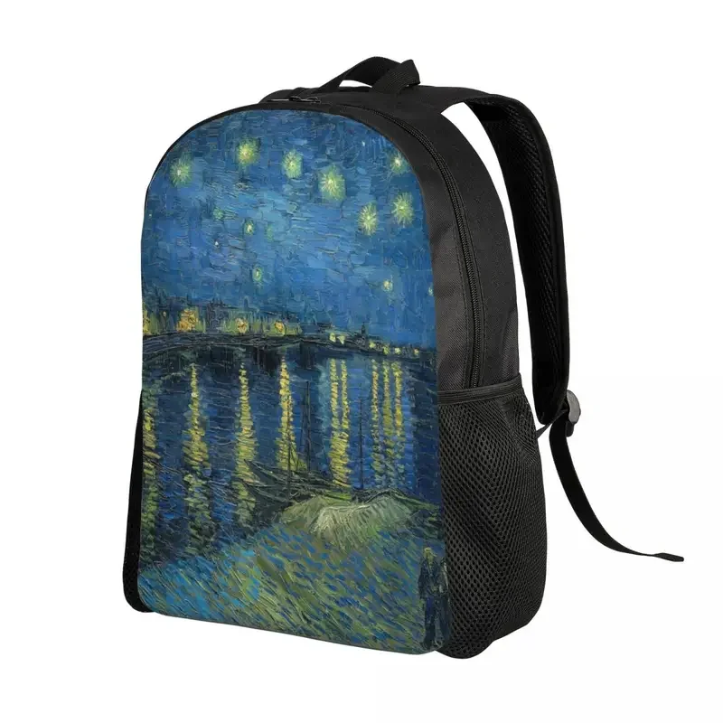 Starry Night Over The Rhone Backpacks for Women Men College School Student Bookbag Fits 15 Inch Laptop Vincent Van Gogh Bags