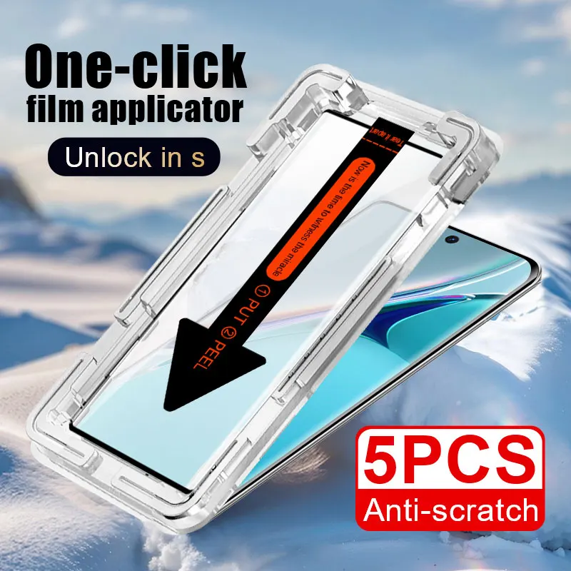 

5Pcs Tempered Glass Film for Oppo Reno 12 11 10 Full Cover Glass Smartphone 9 6 5 Pro Find X7 X6 Phone Screen Protector X5 X3 X2