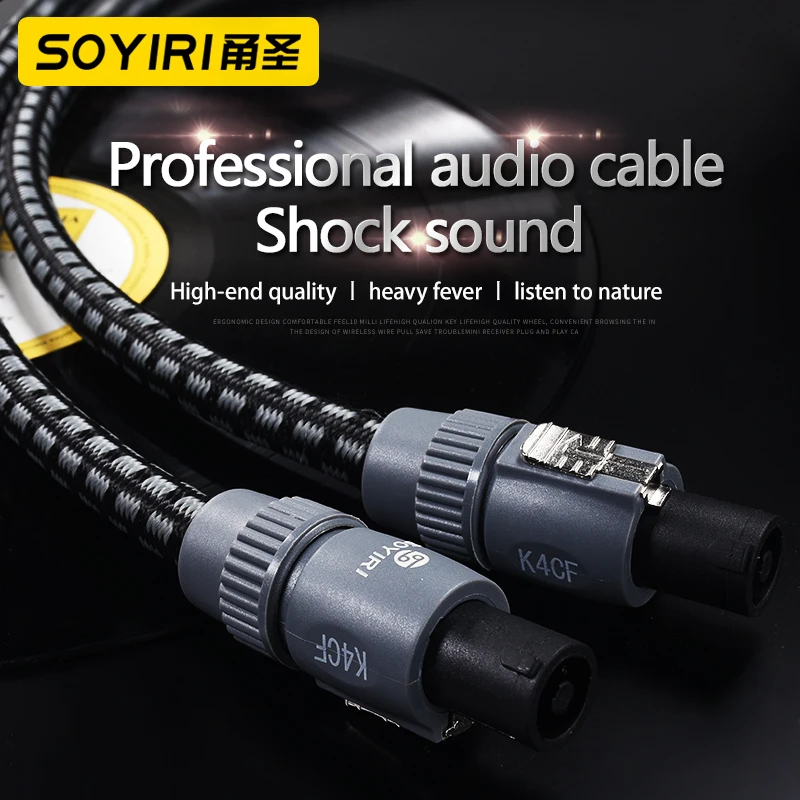 

SOYIRI Professional speaker plug cable Ohm 4 pin speaker amplifier connection outdoor stage XLR speaker plug connection cable