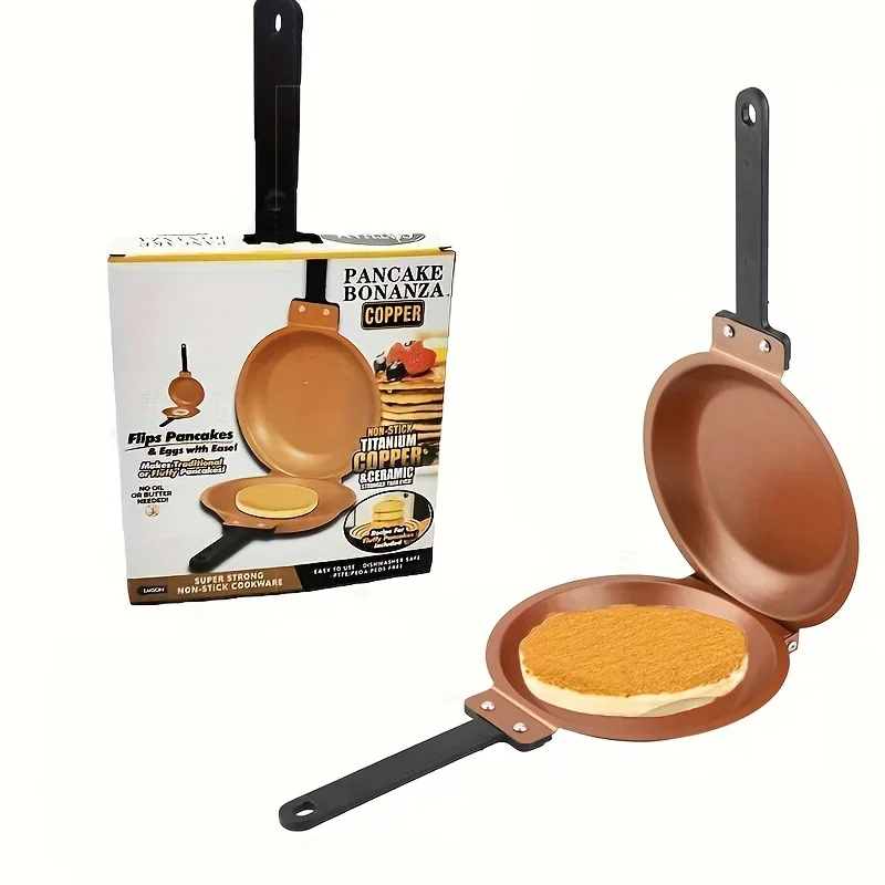 Double Side Frying Pan Green Non-stick Flip Frying Pan With Ceramic Coating Pancake Maker For Household Kitchen Cookware