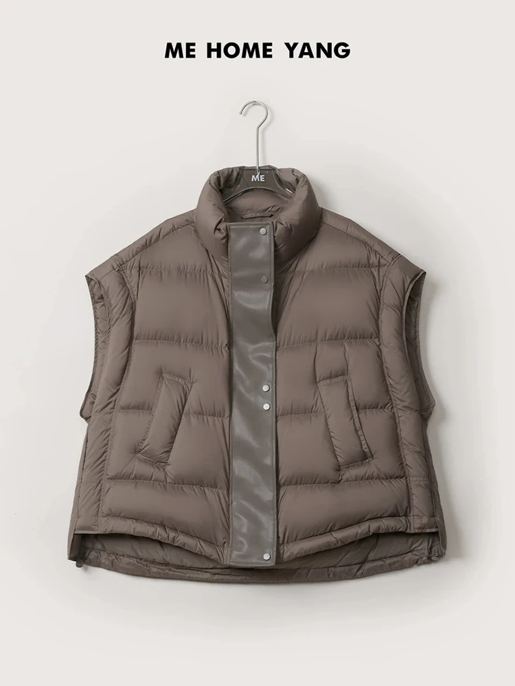 

Faionable Белый Жилет на гусином пуху Легкий Мягкий Стеганый Proc Warm Sli down Jaet MEQA5497 Домашний бренд Yang