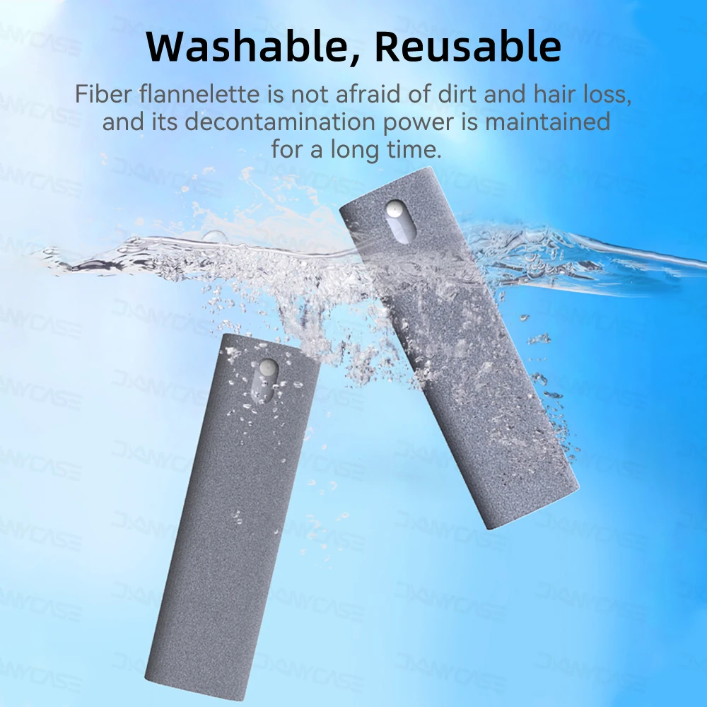 2 In 1 iPad Screen Cleaner Spray Phone Screen Computer Screen Dust Removal Microfiber Cloth Set Without Cleaning Liquid 10 Color