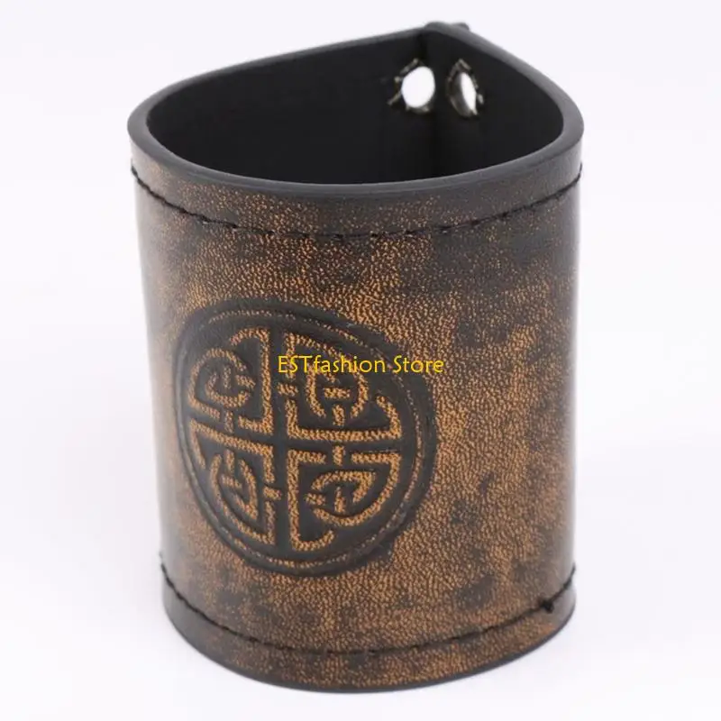 Y5GC Embossed Pattern Arm Guard Cosplay Costume Historical PU Armband for Theme Event