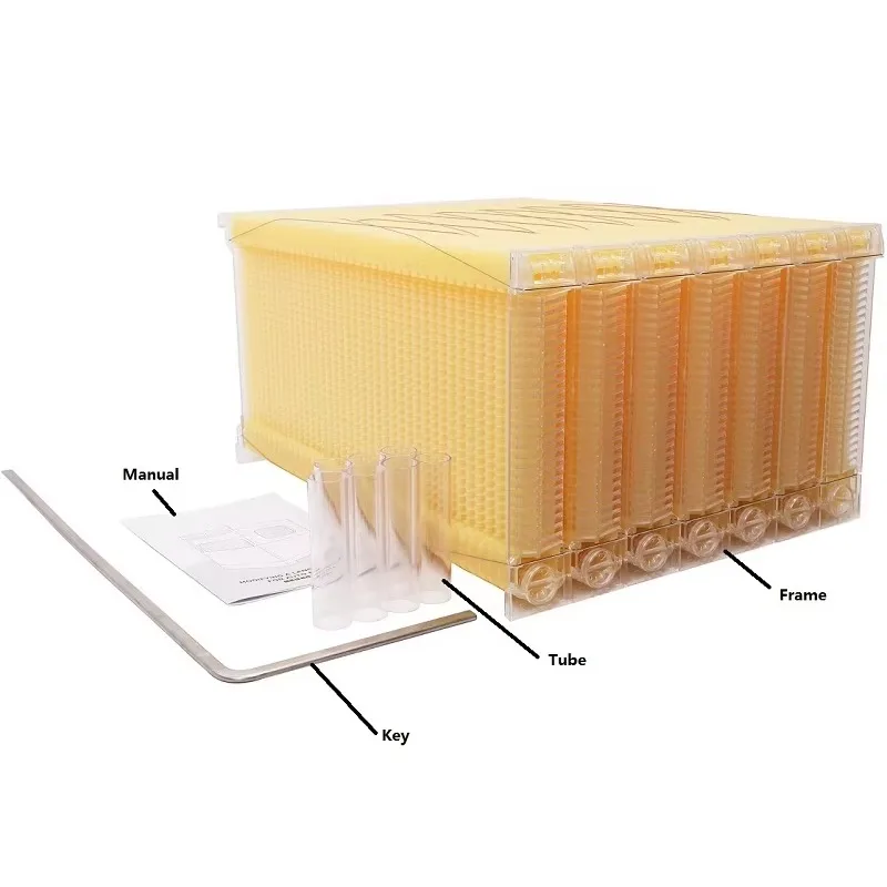 1X Beekeeping Hives Auto Run Bee Hives Super Bee Box + 7X Run Beehive Frame US Stock
