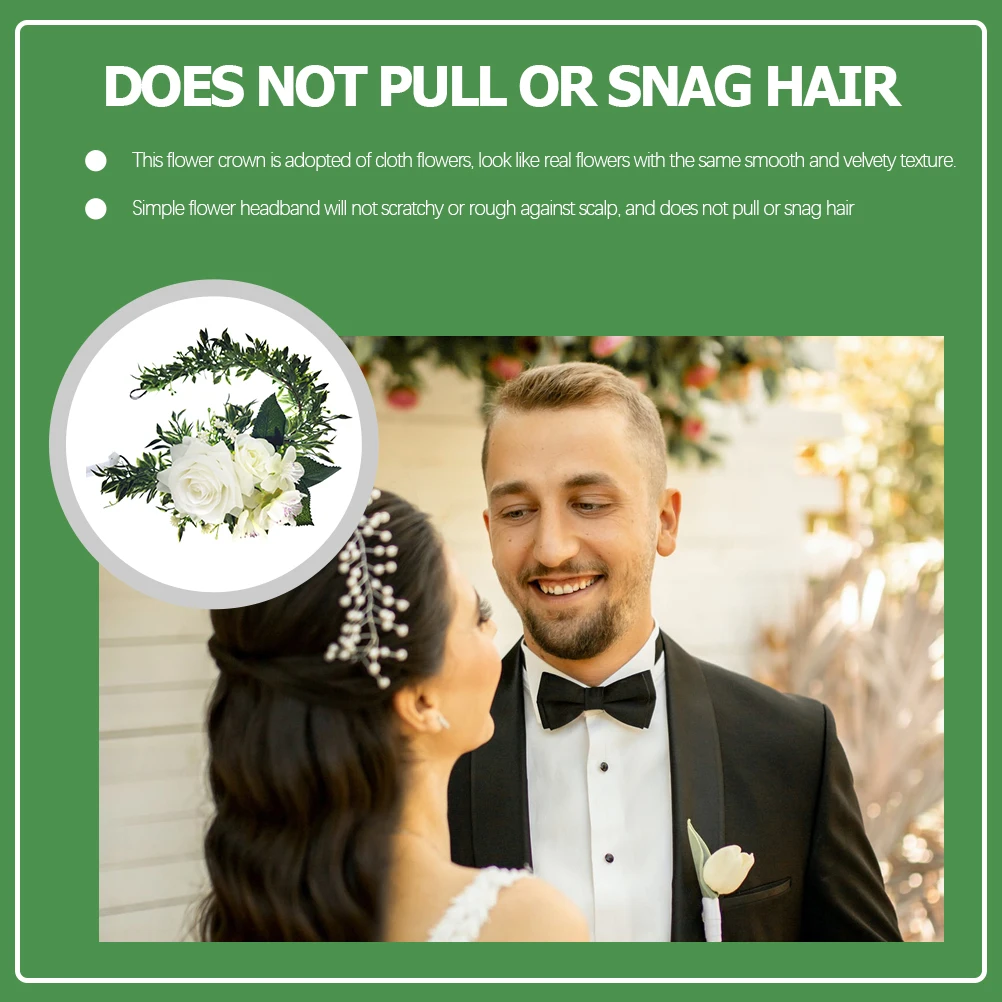 

Rose Head Flower Hair Accessories for Women Wedding Crown Headband Headgear Iron Miss