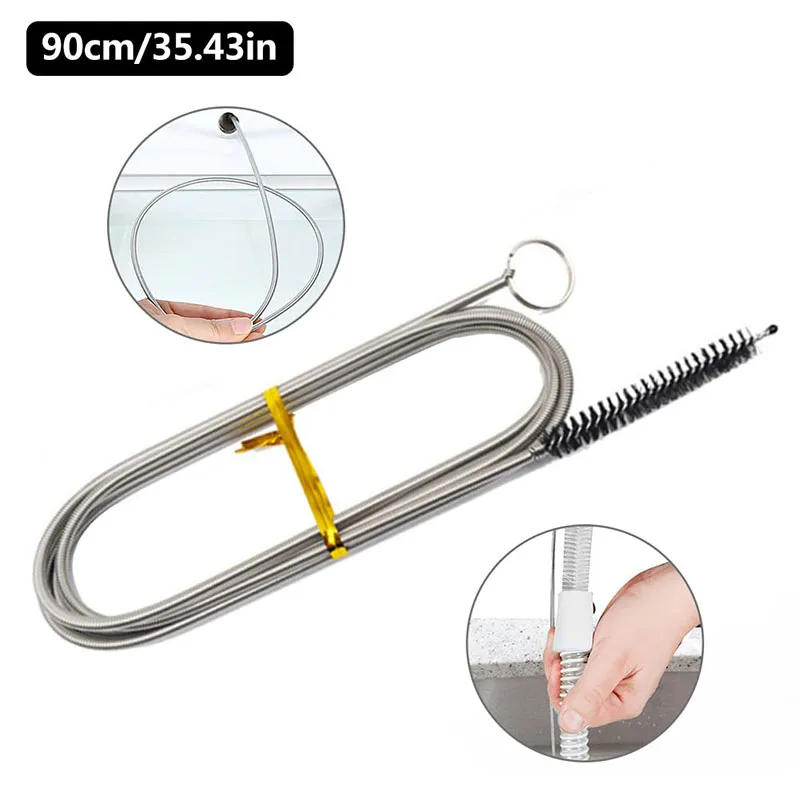 90cm Pipe Cleaner Brush Refrigerator Pipe Cleaning Brush Refrigerator Cleaning Tool For Cleaning Water Pipe Siphon Hose Cleaning