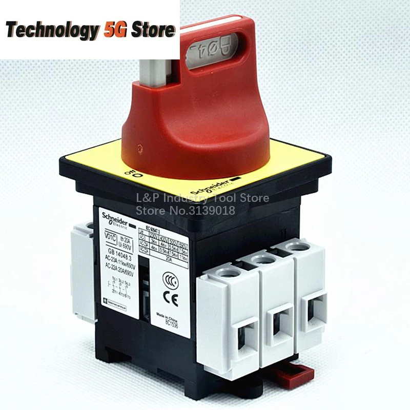

New Original Schneider Electric 20A 3P VCF01C ( V01C + KCF1PZC ) Load Switch Body V01C And Panel KCF1PZC Switch-disconnector