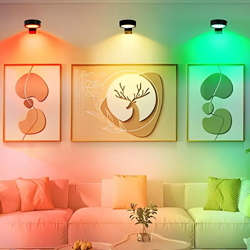 

Wall Lights For Pictures USB Rechargeable Painting Lamp Magnetic Wireless Picture Light With 3 Color Temp For Bedroom Hallway