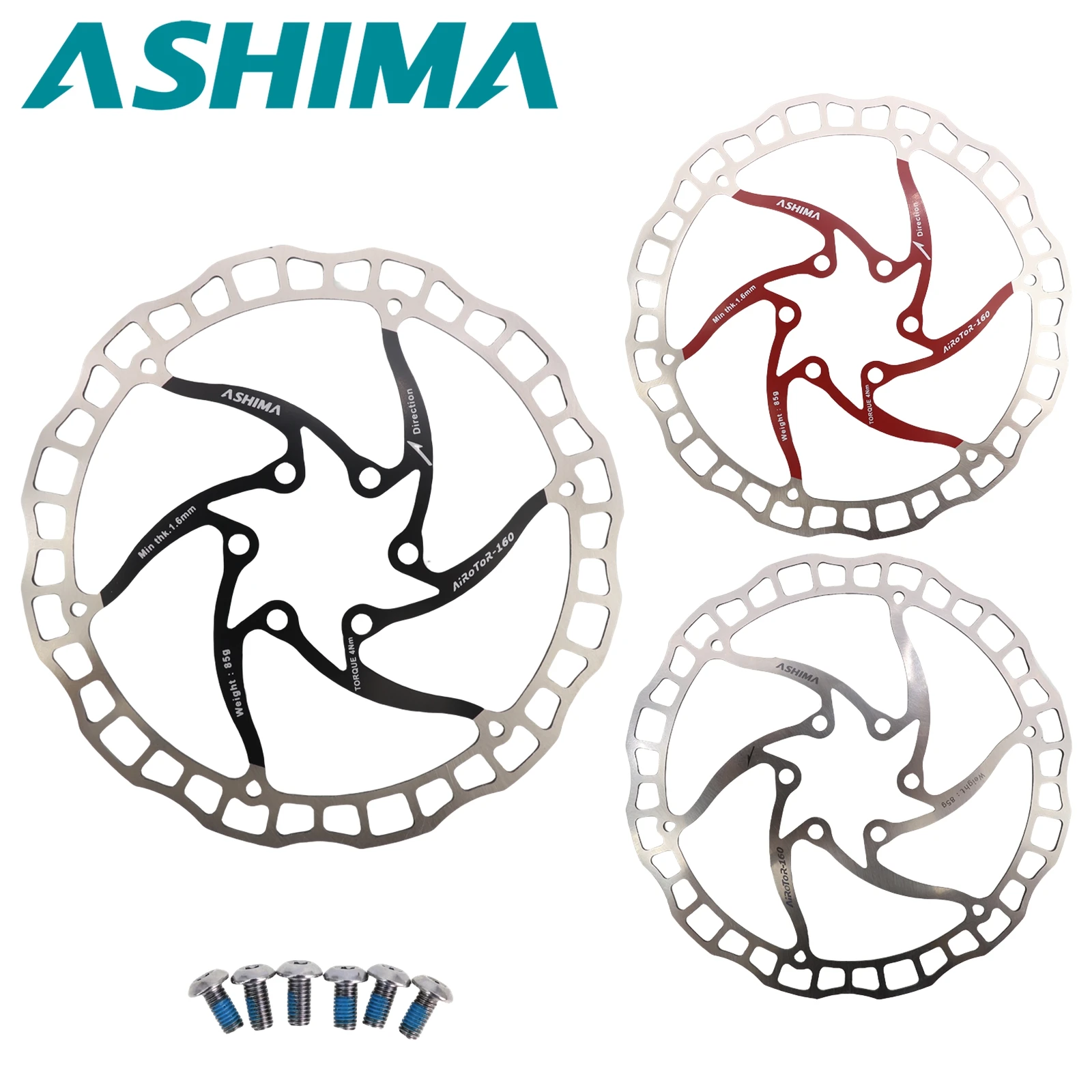 ASHIMA ARO 08 Brake Disc Rotor Ultralight 85g Mountain Bike MTB Stainless Steel 140mm 160mm 180mm 203mm 6-bolts Original