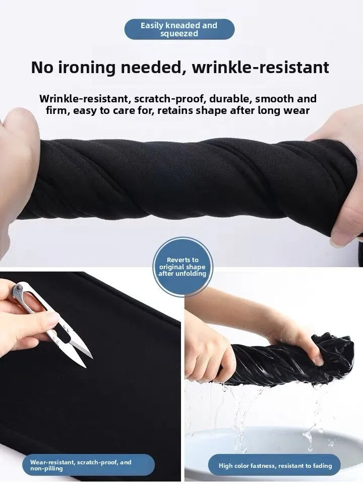 Elastic High Waist Straight Leg Work Pants Women\'s Suit Pants Slimming Professional Black Drapey OL Style Long Trousers
