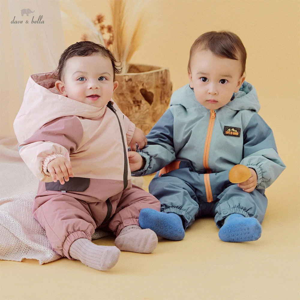 Dave Bella Baby Jumpsuit Autumn Winter Boys Girls Thicken Waterproof Set Kids Warmth Rompers Newborn Outdoor Clothing DB4252870