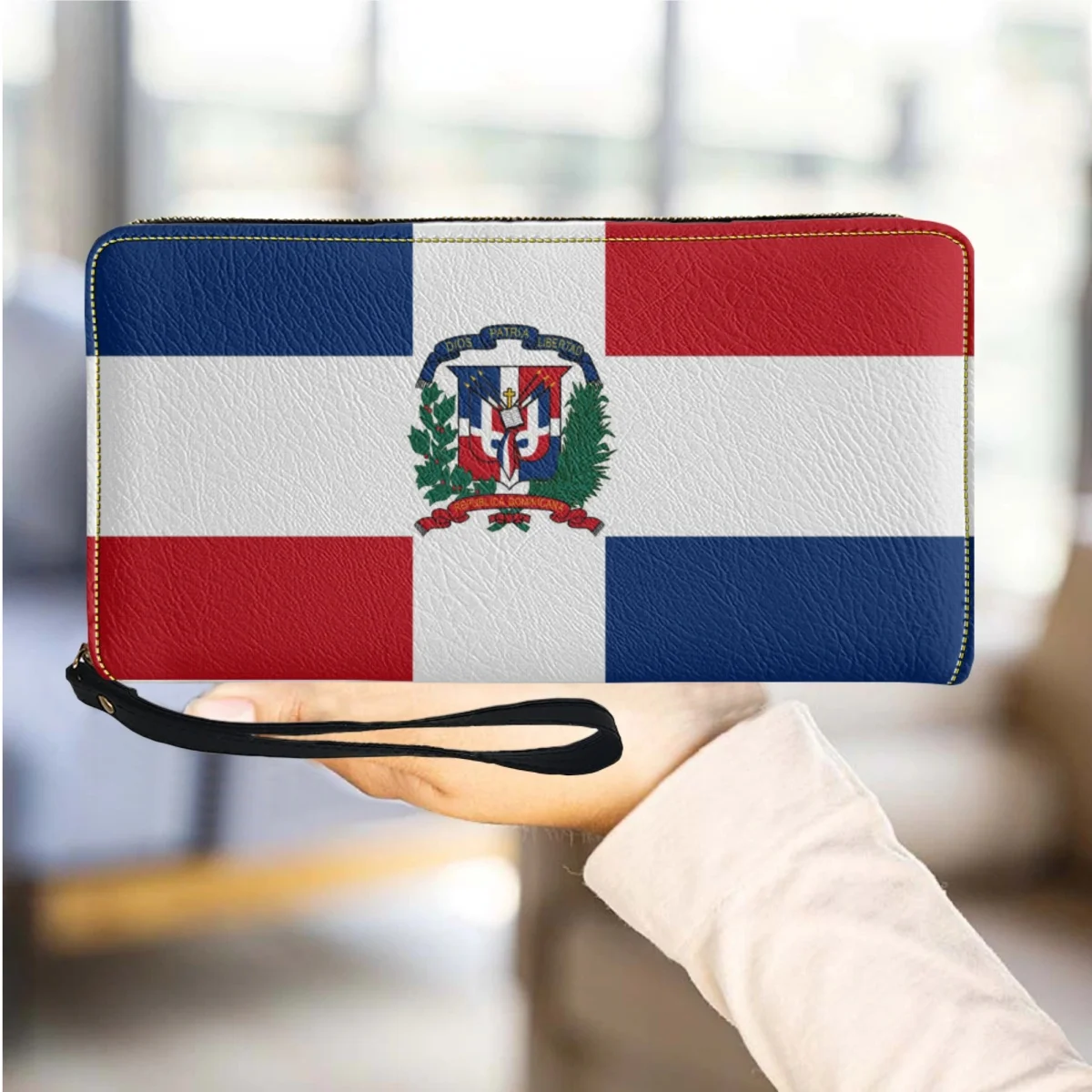 

Dominican Republic Flag Women's Wallet Casual Long Ladies Purse Luxury PU Leather Women Wallets Woman Party Clutch Billeteras